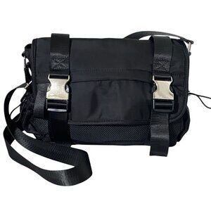 TopShop Nylon and Net Messenger Bag in Black